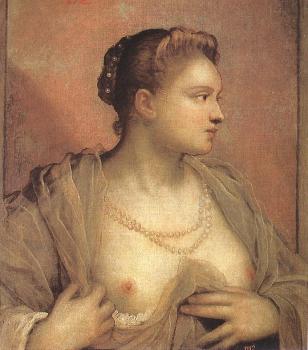 雅格佈 羅佈斯提 丁托列托 Portrait of a Woman Revealing her Breasts 雅格佈 羅佈斯提 丁托列托 Portrait of a Woman Revealing her Breasts
